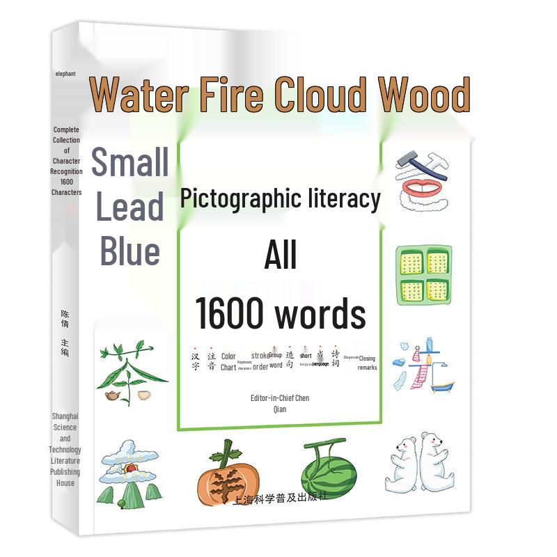 Hieroglyphic Character Recognition Book: 1600 Chinese Characters for Kids Aged 4-6, Kindergarten Learning Aid