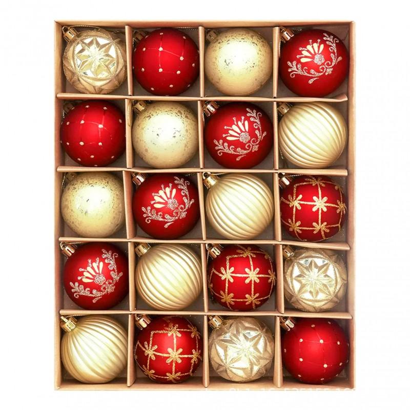 6cm Weihnachtskugeln 20er Set Galvanisierte Kunststoffkugeln Weihnachtsbaum Hängedekorationen