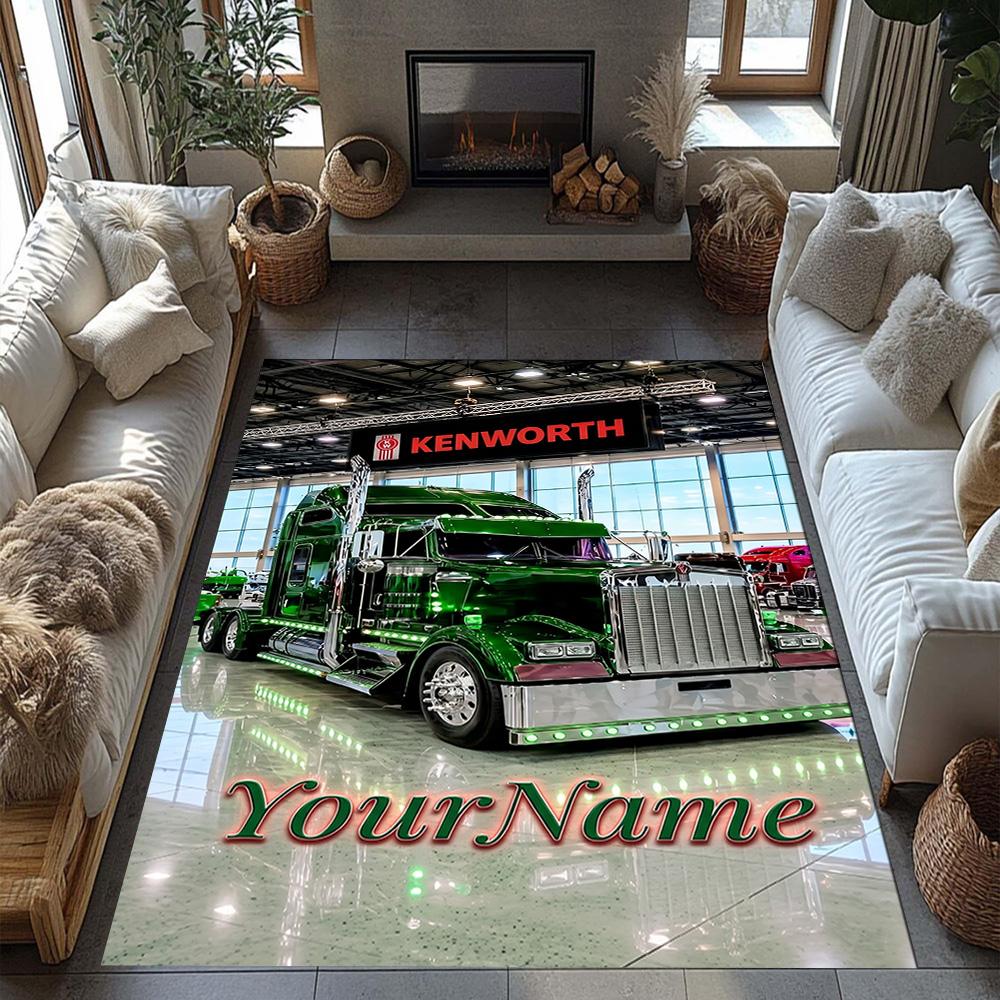 Peterbilt Heavy Trucks Customize Your Name Floor Rug Office Rug Perfect for Balcony Decorate room Hallway Study room Antislip Carpet Office home decor
