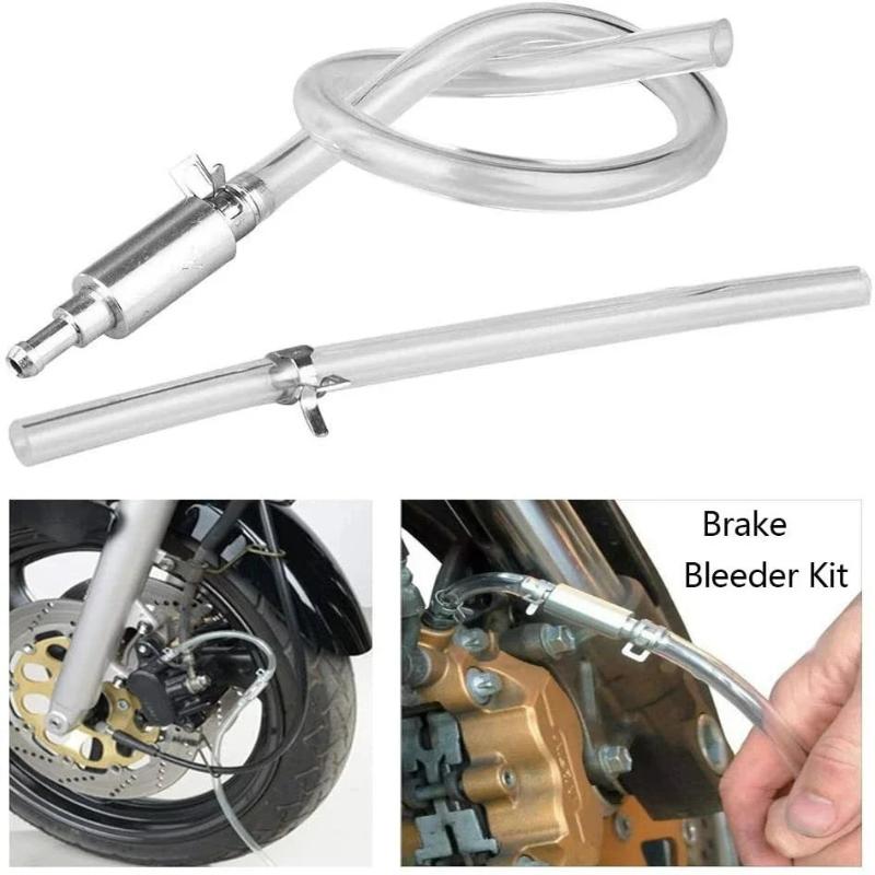 Motorcycle Brake Bleeder Kit, Manual Fluid Extractor Pump, One-Way Check Valve Hydraulic Brake Clutch Bleeding Tool, With Alumin