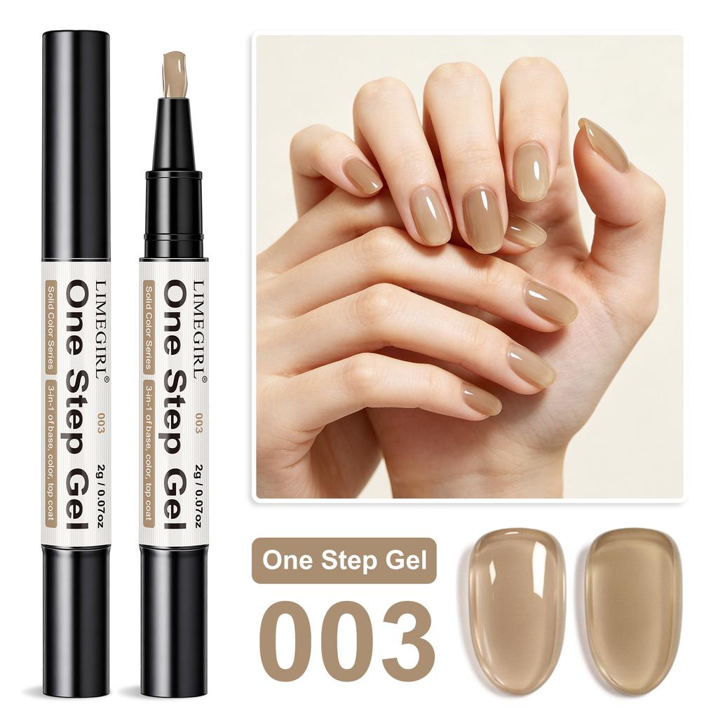 48 Colors One Step Gel Nail Polish, Soak Off Base Coat Top Coat 3-in-1 Color Gel, No Base Needed, Long-Lasting Manicure Kit