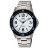 Citizen Q&Q Men's Analog Stainless Steel Watch, Waterproof, Metal Band, White Dial, Silver, Model W376-204