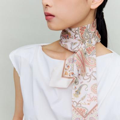 Pink Silk Twilly Scarf Paisley Dcsc6e550p1