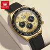 OLEVS Originale Uhr für Herren, Mondphase, Chronograph, Kalender, analoges Silikonarmband, Armbanduhr, Business-Quarzuhren