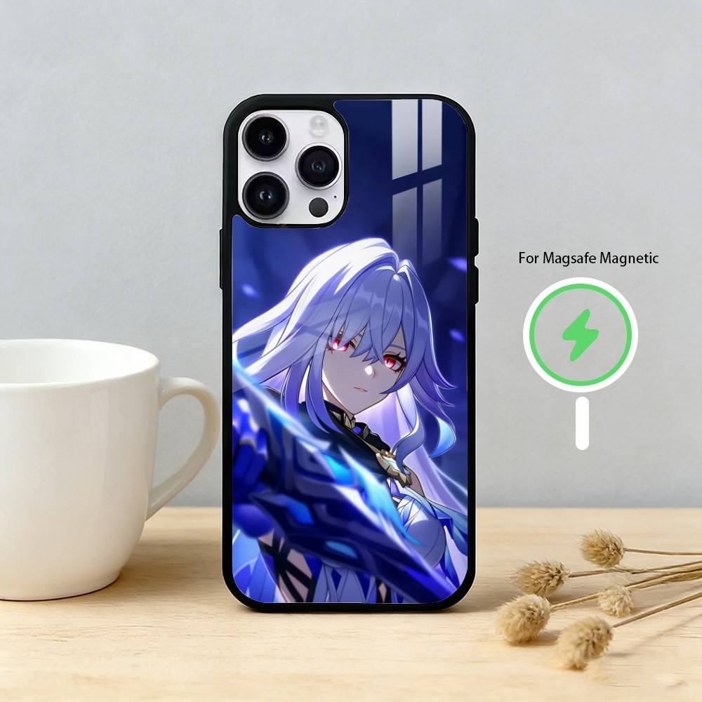 G-Genshin Impact S-Skirk Phone Case For iPhone 17 16 15 14 13 12 Pro Max Plus for Mirror Wireless Magnetic Cover