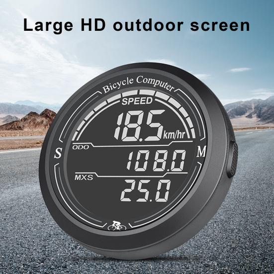 Bicycle Speedometer Wireless Odometer Large Screen Design Easy To Read IP67 Waterproof Easy To Install Magnetic Bike Computer