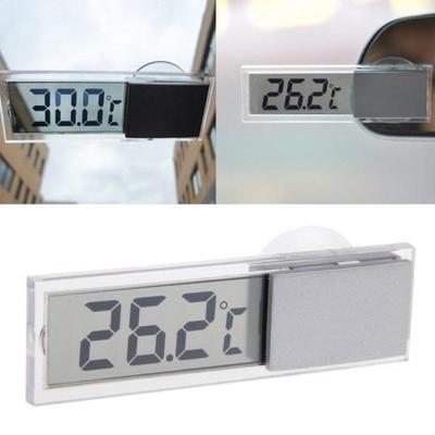 Automobilio Sunkvežimio LCD Skaitmeninis Temperatūros Daviklis Vidaus Lauko Namų Siurbimo Puodelio Laikrodis / Termometras LS