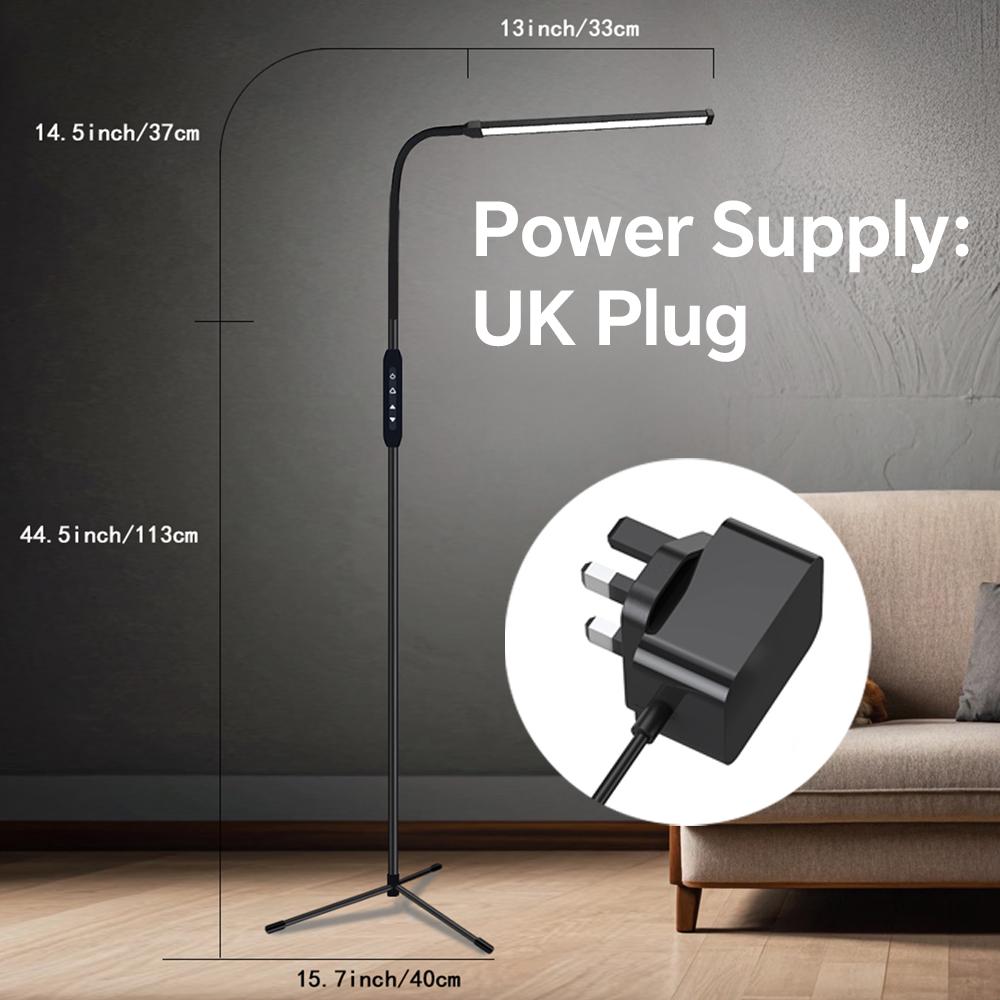 Bright LED Floor Light with Timer, Adjustable Color Temperature & Dimmable, Standing Floor Lamps for Living Room Bed Room Office