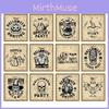 Vintage Halloween Bottle Labels With Pumpkin Face Stickers Party Decor Venue