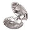 Plateau à Bijoux Coquillage Couleur Argentée Vintage Acier Inoxydable 304 Plat Décoratif pour Petits Encas Noix Apéritifs Desserts