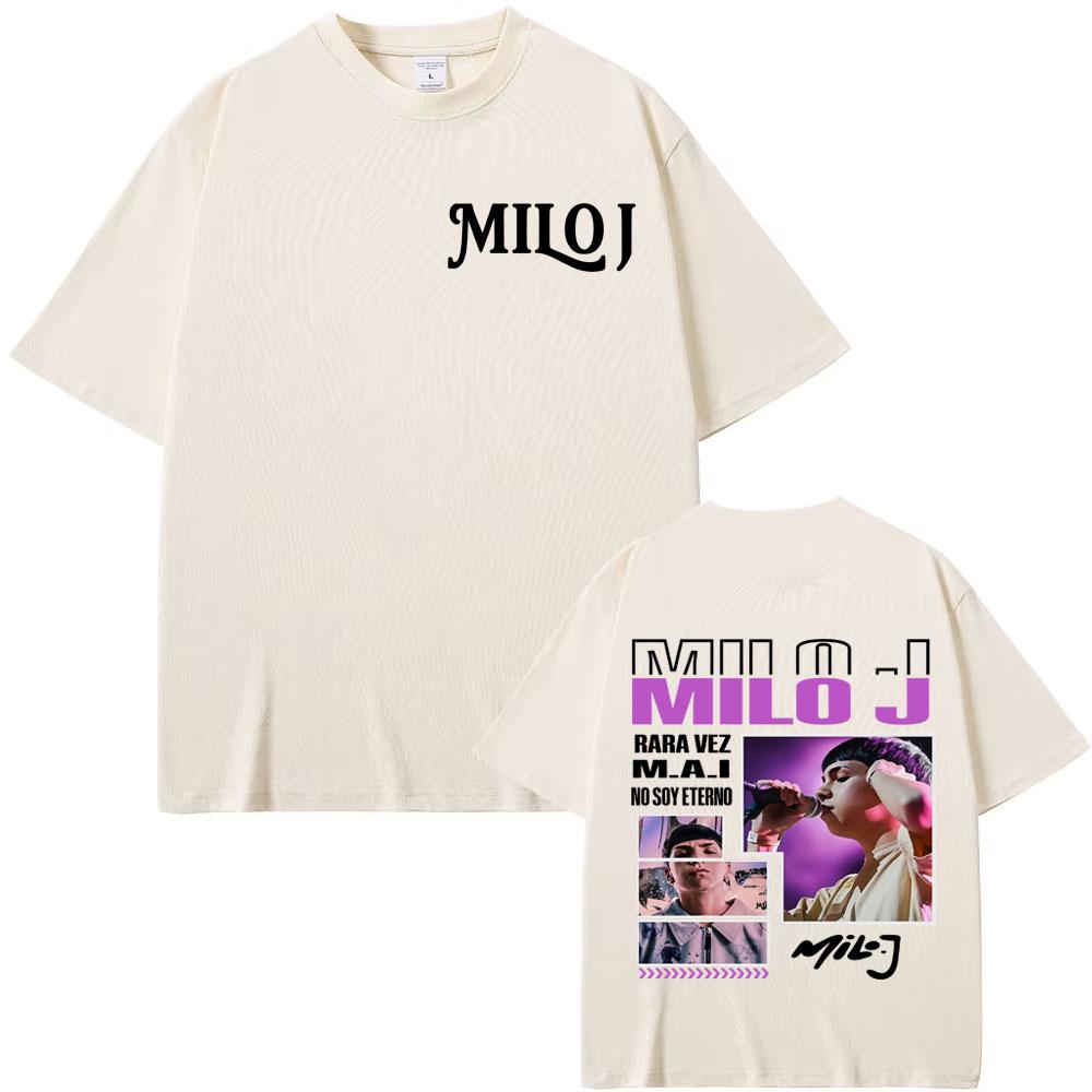 Summer Rapper Milo J Ravida Times Mascall Tower New Album Tshirt Mens Hiphop Retro Cotton Short Sleeved Loose Casual Tshirt