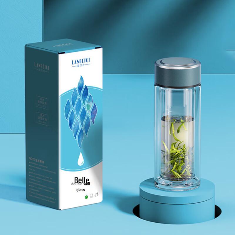 Lanbaiqi Beile Double-Layer Glass Tea Infuser Cup