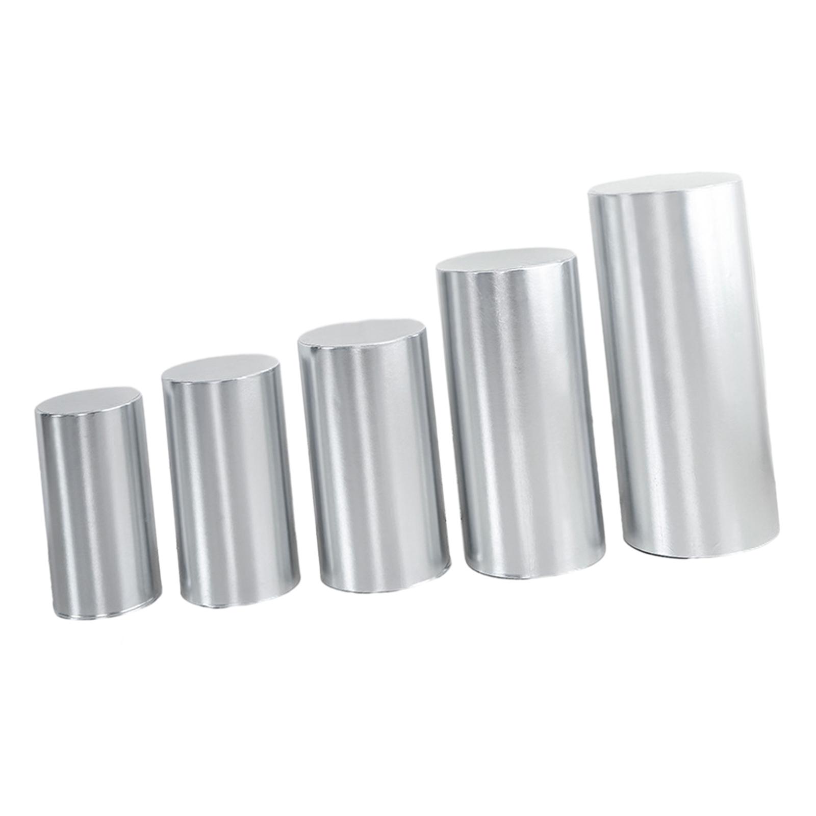 

5pcs Cylinder Dessert Pedestal Covers Stand Pillar Covers Dessert Tables Cloth серебряный