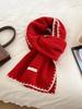 Manufacturer wholesale high-grade wool-containing small fragrant knitted scarf women's winter quality warm versatile couple scarf
