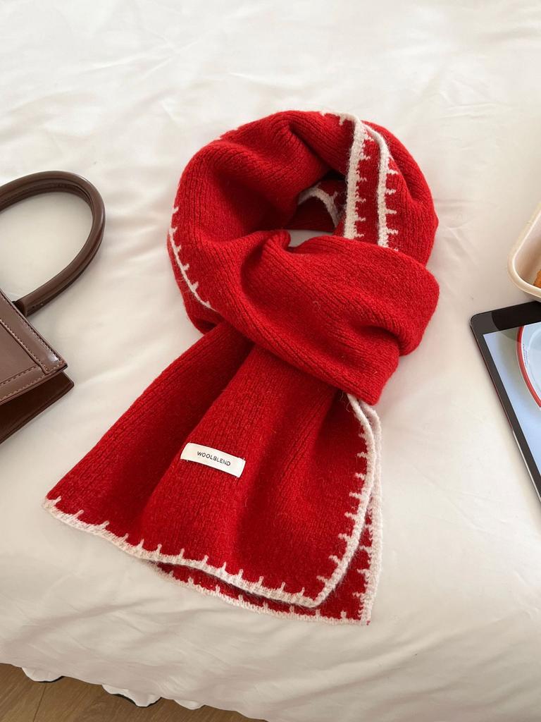 Manufacturer wholesale high-grade wool-containing small fragrant knitted scarf women's winter quality warm versatile couple scarf