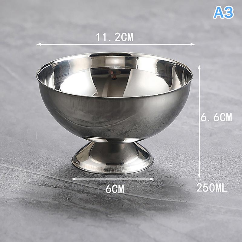 1pc Ice Cream Goblet Dessert Cup Stainless Steel Goblet Cup Ice Cream Dessert Salad Bowl Fruit Plate Snack Dish KTV Bar Supplies