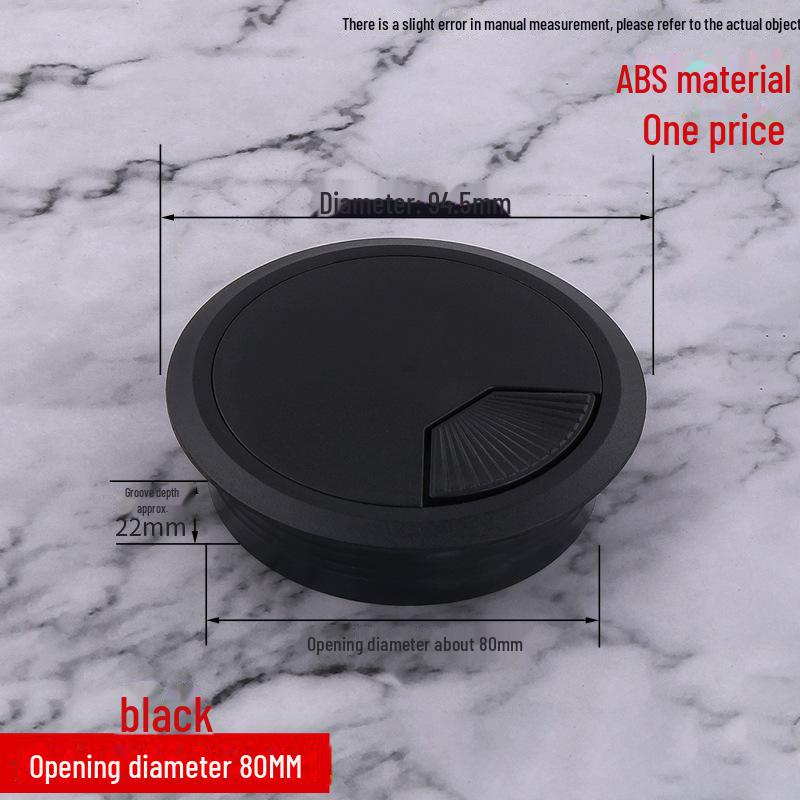 ABS Round Wire Desk Grommet Cover for Desktop Cable Management and Furniture Cabinet Hardware.