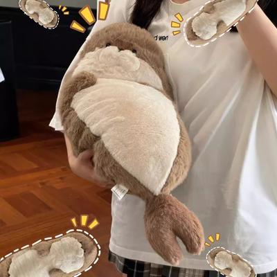 Cute Seal Plush Toy Cute Doll Sleeping On Bed Pillow Cartoon Sea Otter Doll Boy and Girl Birthday Gift