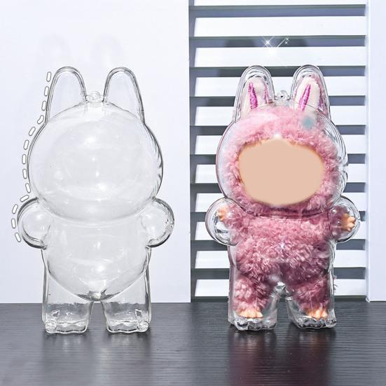 Doll Case Protective Case Transparent Display Box Dustproof Scratch-Resistant Hanging Bag for Plush Figure Storage