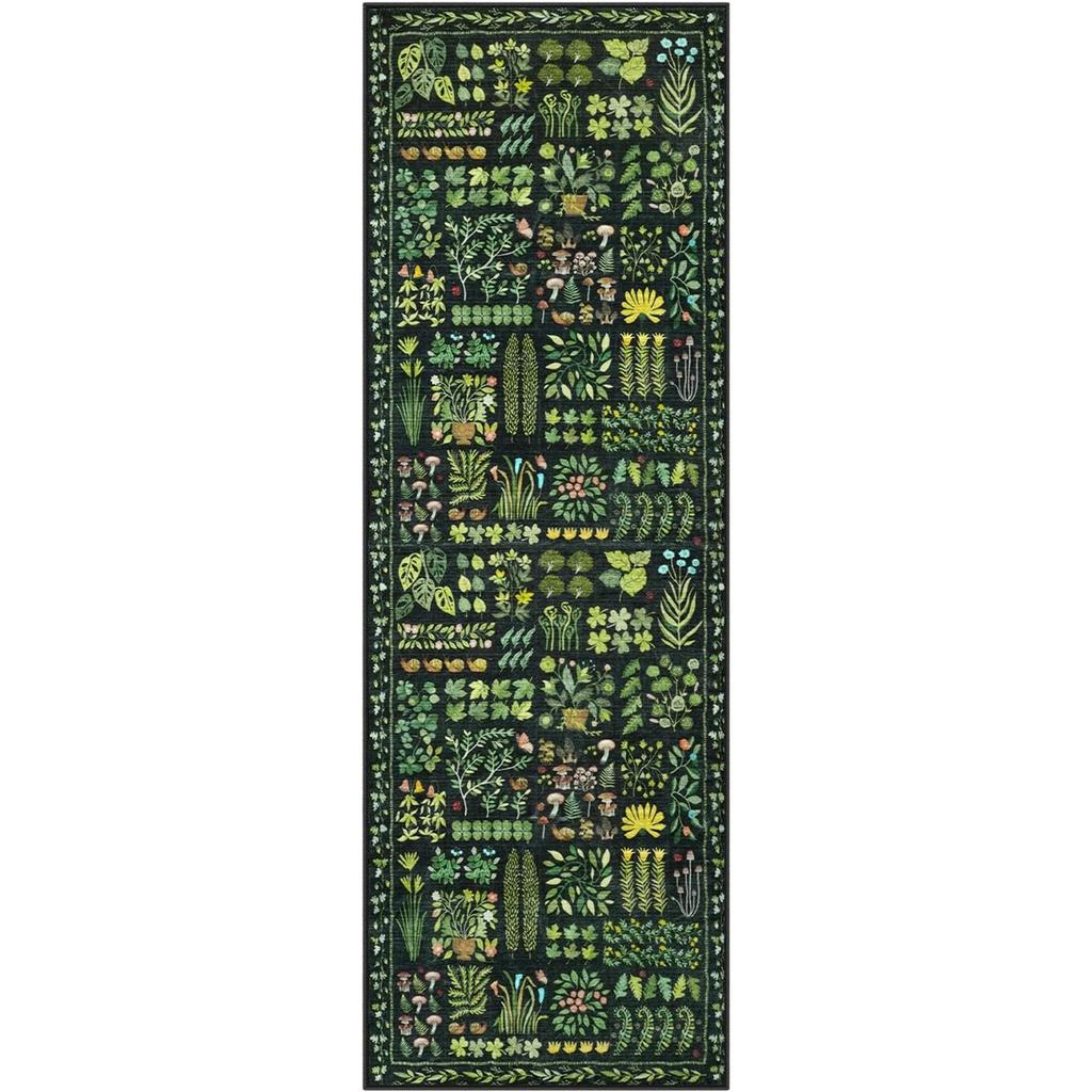 Corridor Carpet Long Runner Rug Green Plant Leaf Carpets Soft Machine Washable Floor Mat Hallway Home Decoration Rugs