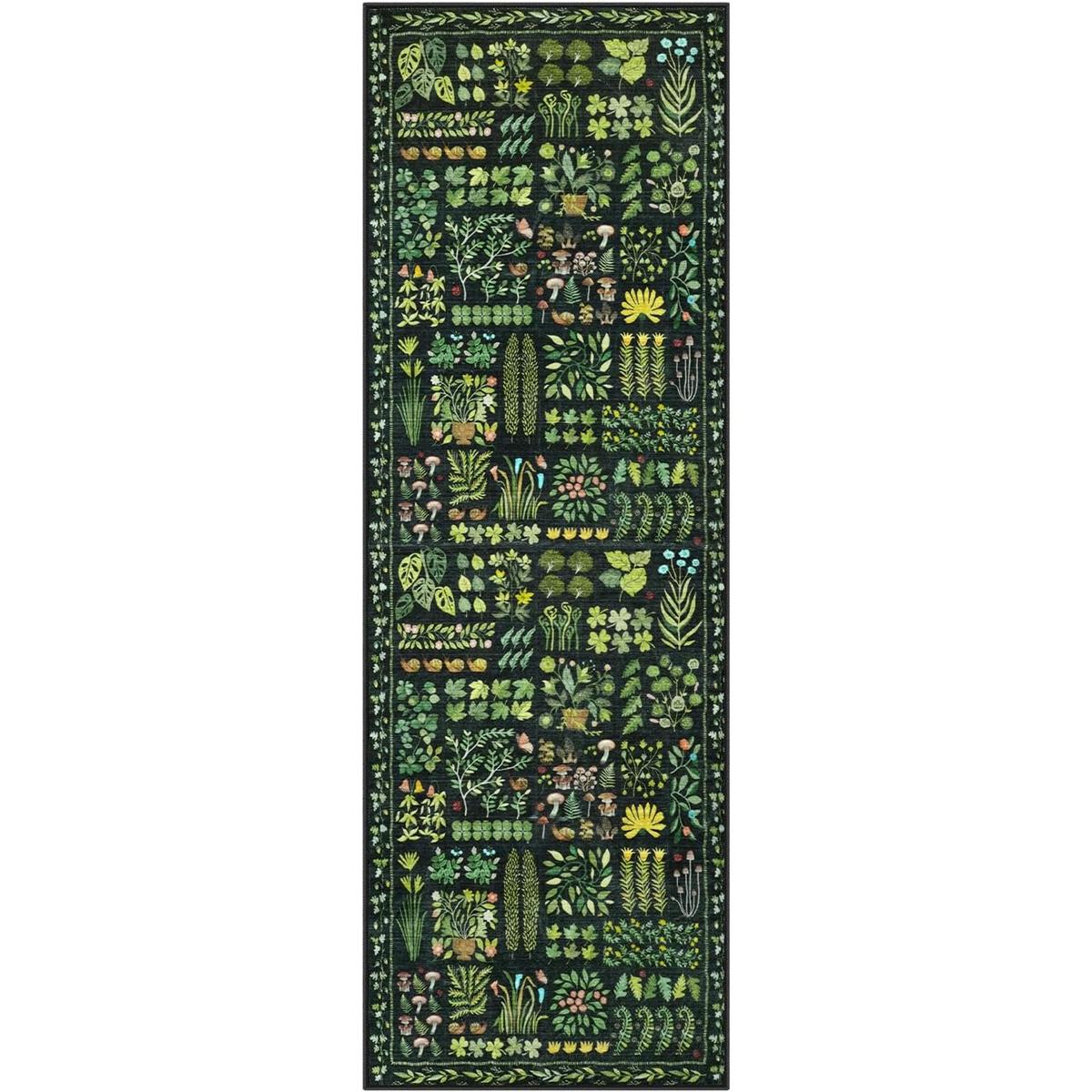 

Ковровое покрытие для коридора, длинный коврик-дорожка, ковры с зелеными листьями растений, мягкий, машинная стирка, напольный коврик, ковры для украшения дома в прихожей 50x160cm