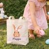 Custom Easter Bunny Bag With Name For Kids Egg Hunting Activities Reusable Goodie Bag Classroom Treat Bag Holiday Gift Basket