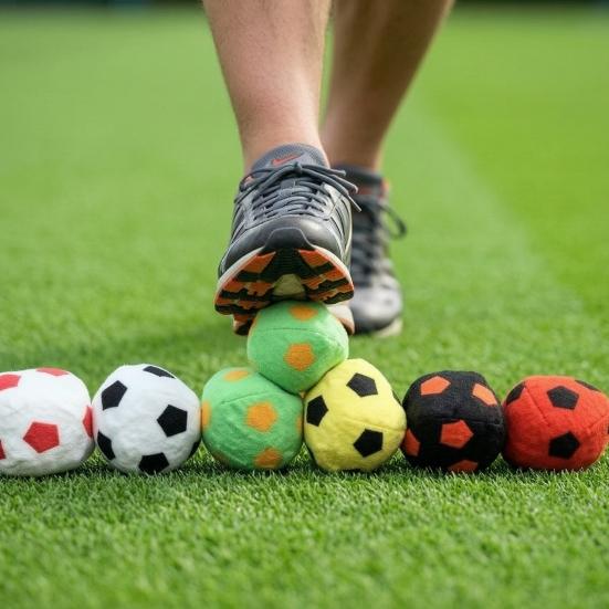 Creative Soccer Footbag, Soft Juggling Balls,Handwoven Football Bag, Colorful Bean Bags for Kids Outdoor Play