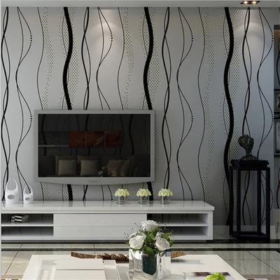 Wallpaper Room Sofa Gray Black Stripes Wall Paper 3D Design Modern Home Decor TV Background Geometric Striped Wallpaper Roll
