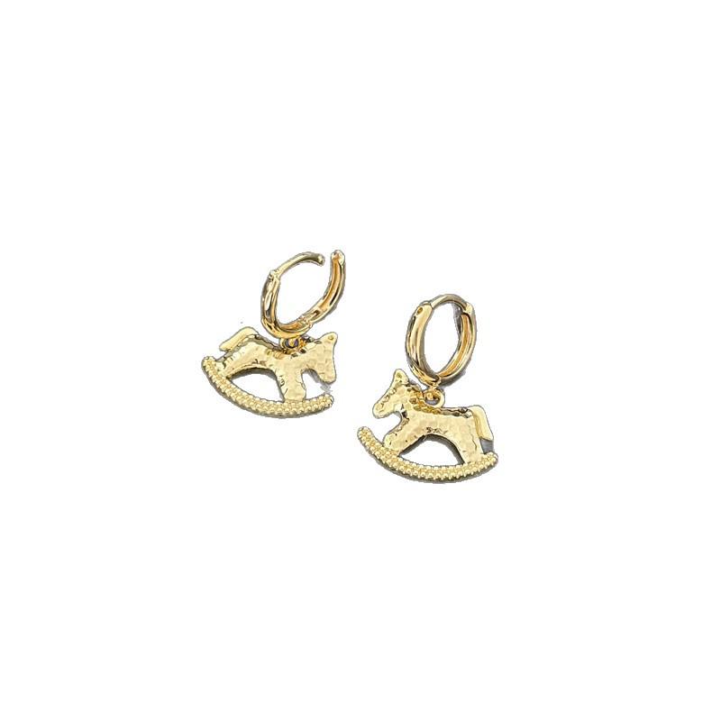 18k Gold Plated Zodiac Horse Earrings - Exquisite, Versatile, and Luxurious Accessories