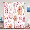2pcs,Curtains Christmas Cookies Pink Creative Modern Curtains Versatile Polyester Fabric Curtains Decorations For Home Suitable
