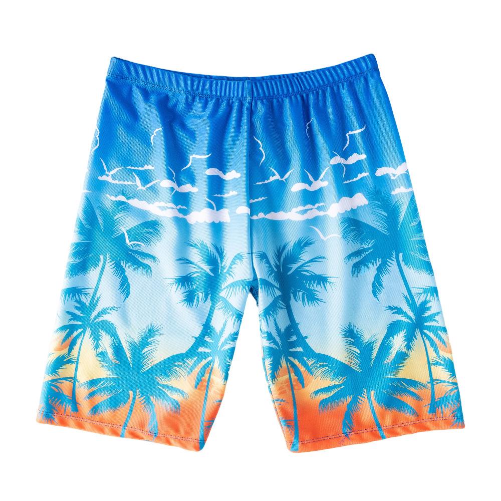Men's Mid-Length Swimming Trunks, Professional Beach Long Boxer, Boys' Large Size Hot Spring Swimwear