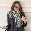Classic Plaid Scarf Winter New Korean Retro Shawl Japanese Students Imitation Cashmere Warm Thickened Scarf