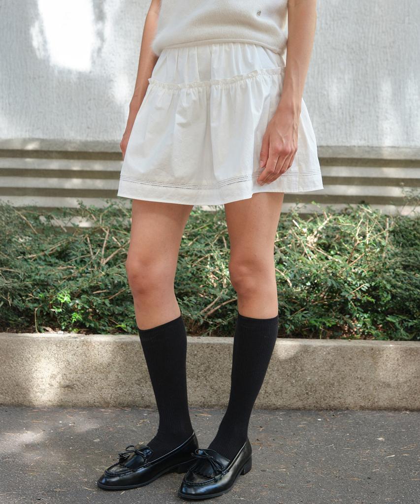 Sseomweeobeoteo Soy Shirring Mini Skirt - Ivory