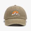 Sunset Pattern Embroidery Baseball Cap Washed Cotton Baseball Hats Retro Peaked Cap  For Man Women