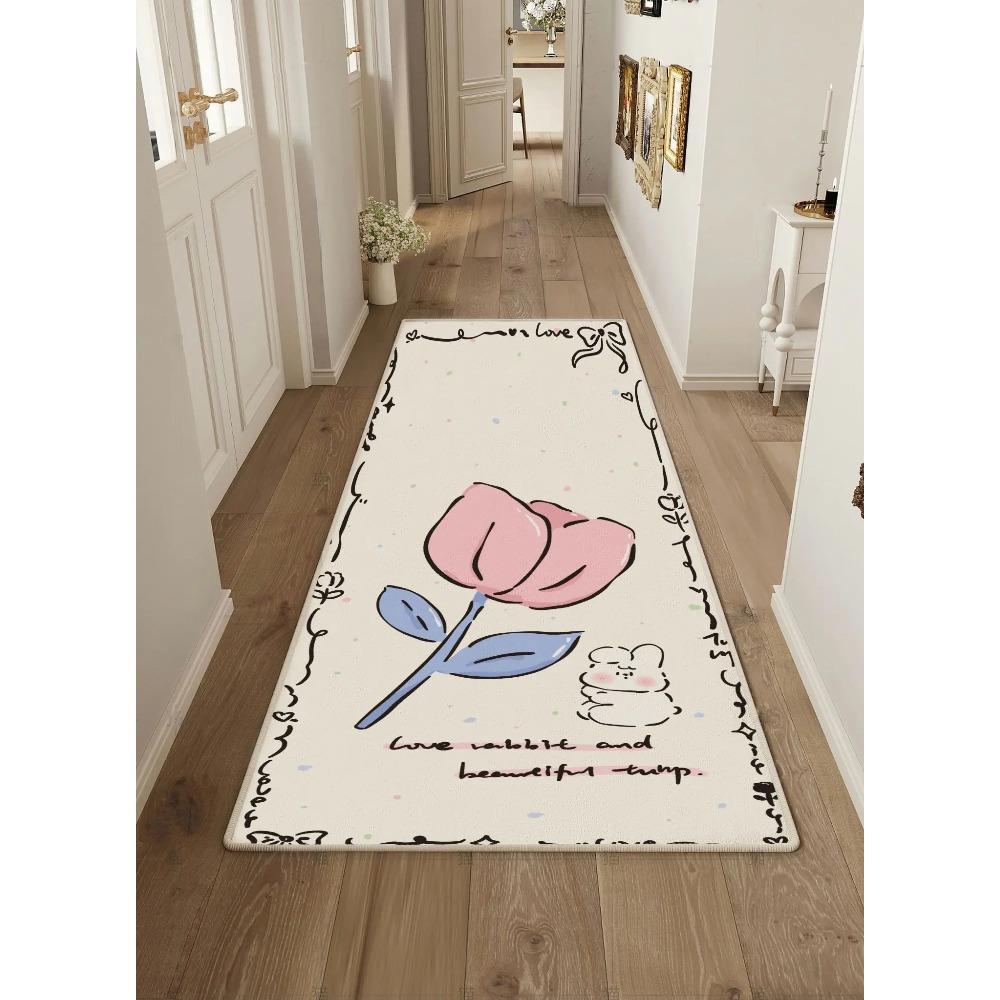 Aesthetic Flannel Carpet - Premium Non-Slip Shedding-Proof Rug for Bedside/Hallway High Traffic - Home Decor