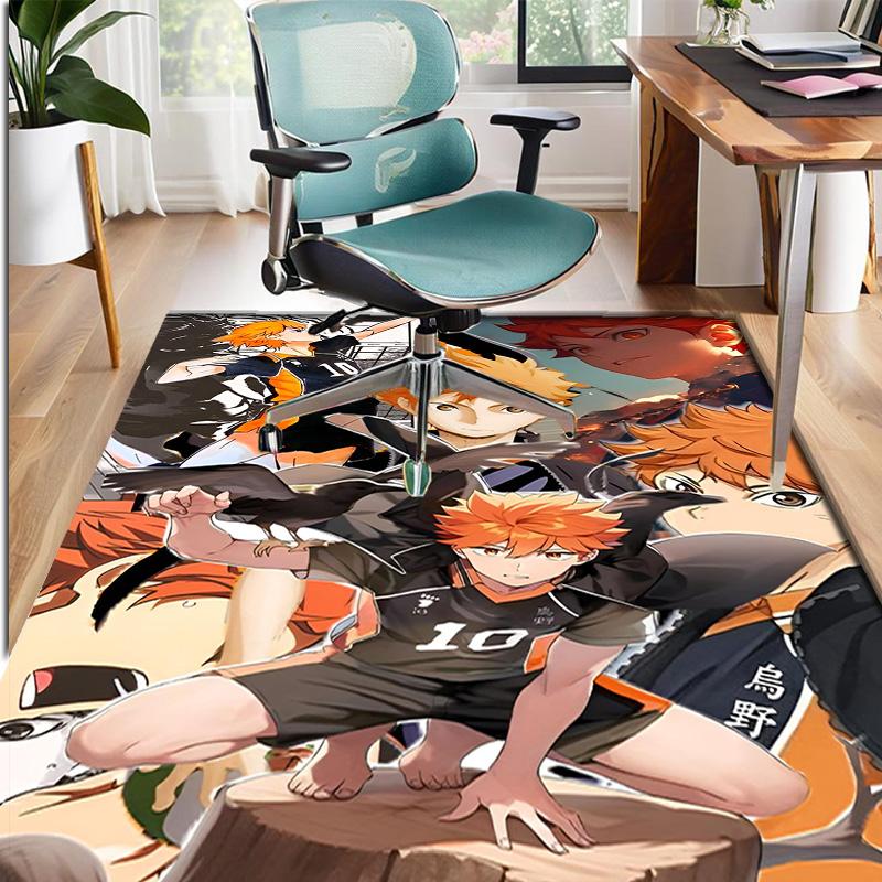 Haikyu Pattern Rug, Indoor/Outdoor Mat, for Picnic, Gameroom, Bedroom, Office, Living Room, Home Decor Carpet, Birthday Gift