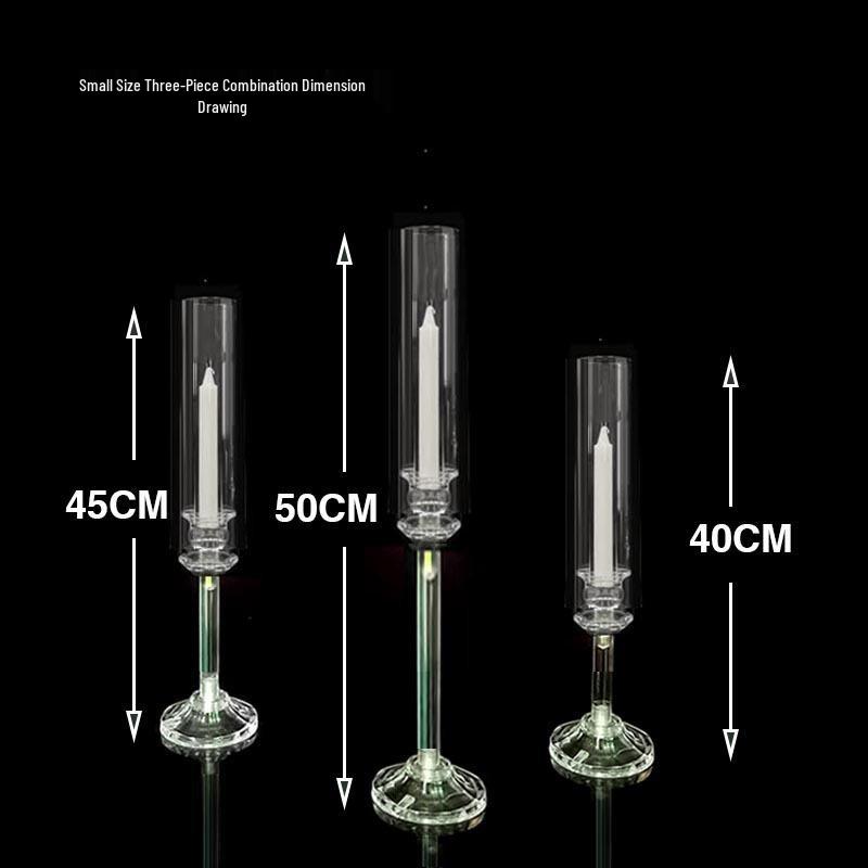 Clear Acrylic Candlestick Trio for Wedding & Party Decor