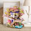Flower Girl House Scene Assembly Building Block Model Toys Desktop Ornament