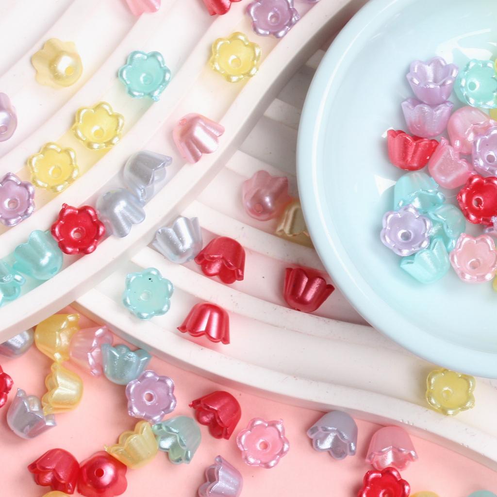 40 sztuk 9*6,7mm Akrylowe Konwalie Luźne Koraliki Pojemnik Moda DIY Ręcznie Robiony Materiał do Tworzenia Biżuterii