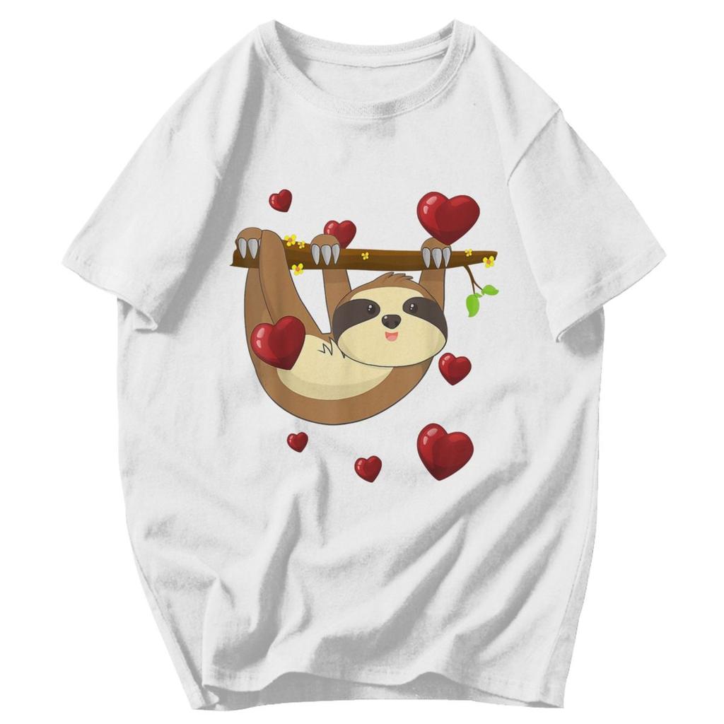 Men T Shirt Sloth Valentines Day Summer Y2K Graphic Anime Unisex Tops T Shirts