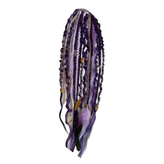 Yousheng Boho Braided Ponytail Extension with Hair Tie Hand-Braided Dreadlock Hair Extensions Long Braids Dreadlocks Wig for Women