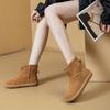Genuine Leather Winter Fur Shoes Women Snow Boots Warm Plush Flat Non-slip Fashion Brand Ladies Ankle Suede Boots