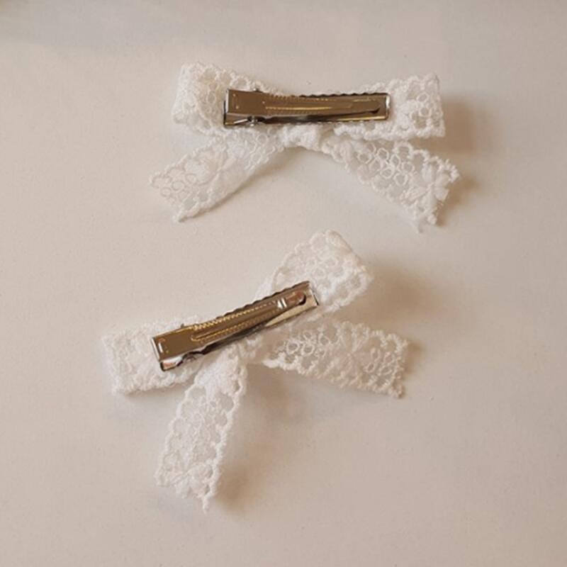 Cute white lace mini hair clip for women