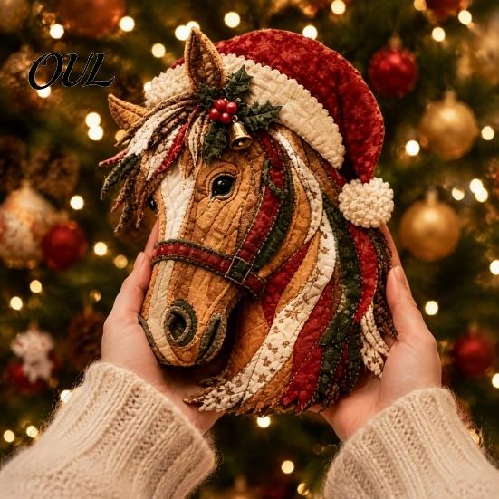 Vánoční patchwork látka DIY Decor Kit Sada, Santa Sněhulák Strom Řemeslné sady pro domov Vintage sváteční šití pro dospělé, Projekty v ručně vyráběném stylu