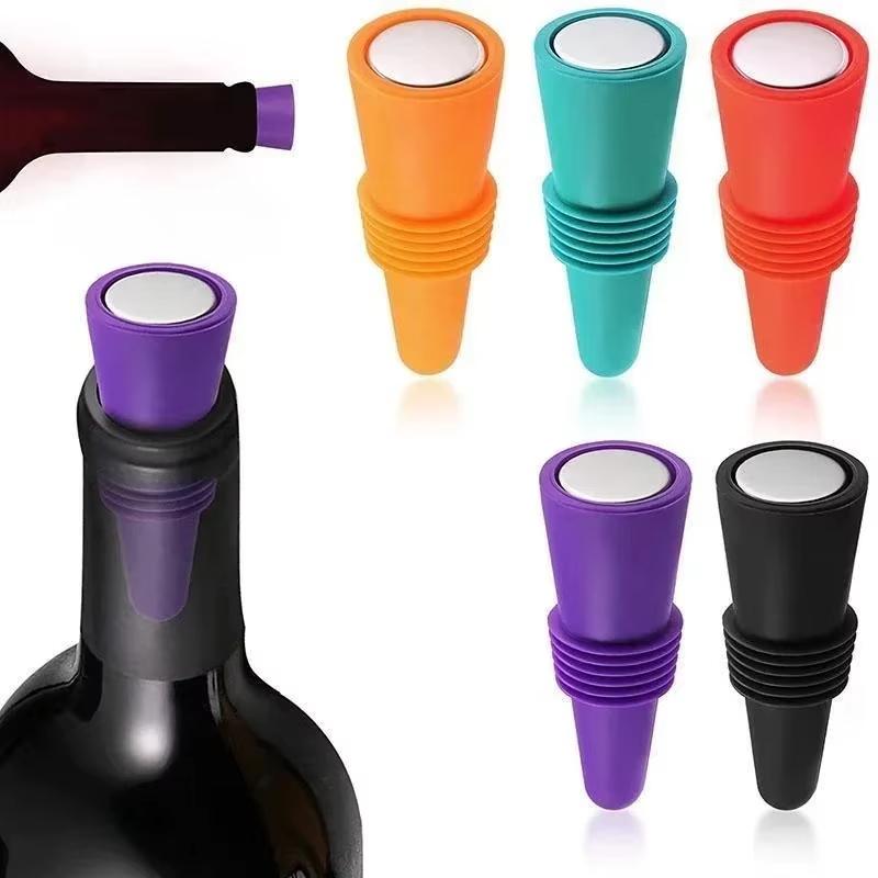 1 Stück Silikon Wein- und Getränkeflaschenverschluss-Set Auslaufsicher Champagnerflaschen Verschlussstopfen Weinkorken Sparer Stopfen Wiederverwendbar