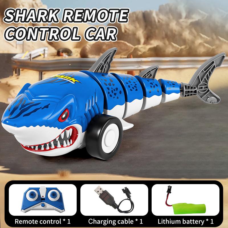 Rc Shark Car 2.4G Remote Control Cars 360 Degree Rotating Swing Tail Children's Radio Controlled Vehicles Electric Animals Toys