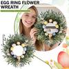 Easter Wreath With Decorative Eggs & Floral - Artificial Foliage Wreath, Festive Home Decor For Front Door, Wall, Mantel, Perfect For Easter Par