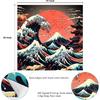 AtawLege The Great Wave Wall Art - Japanese Ocean Sea Wave Tapestry Vintage Asian Anime Aesthetic Kanagawa Sunset Wall Hanging for Room (59.1 x 59.1