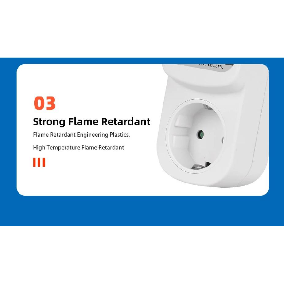 Automatic Voltage Current Protector Socket AC 220V 110V Adjustable 16A Power Surge Protector EU Plug Socket Safe Protect