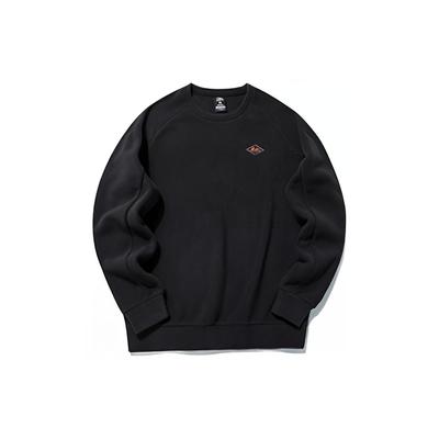 Anta Lifestyle Series Letter Round Neck Pullover Warm Sweatshirt Unisex Sweatshirt Basic-Black 952148734-4